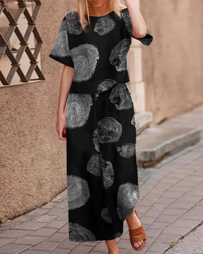 Leichtes Set mit Top und Hose | natürliche Textur | Frisch und bequem