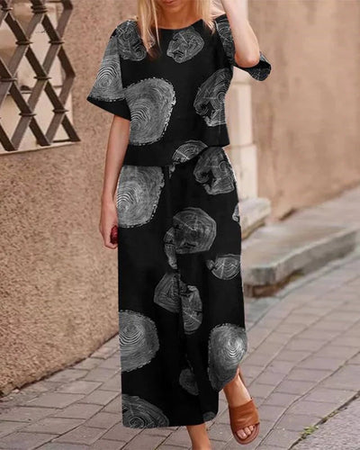 Leichtes Set mit Top und Hose | natürliche Textur | Frisch und bequem