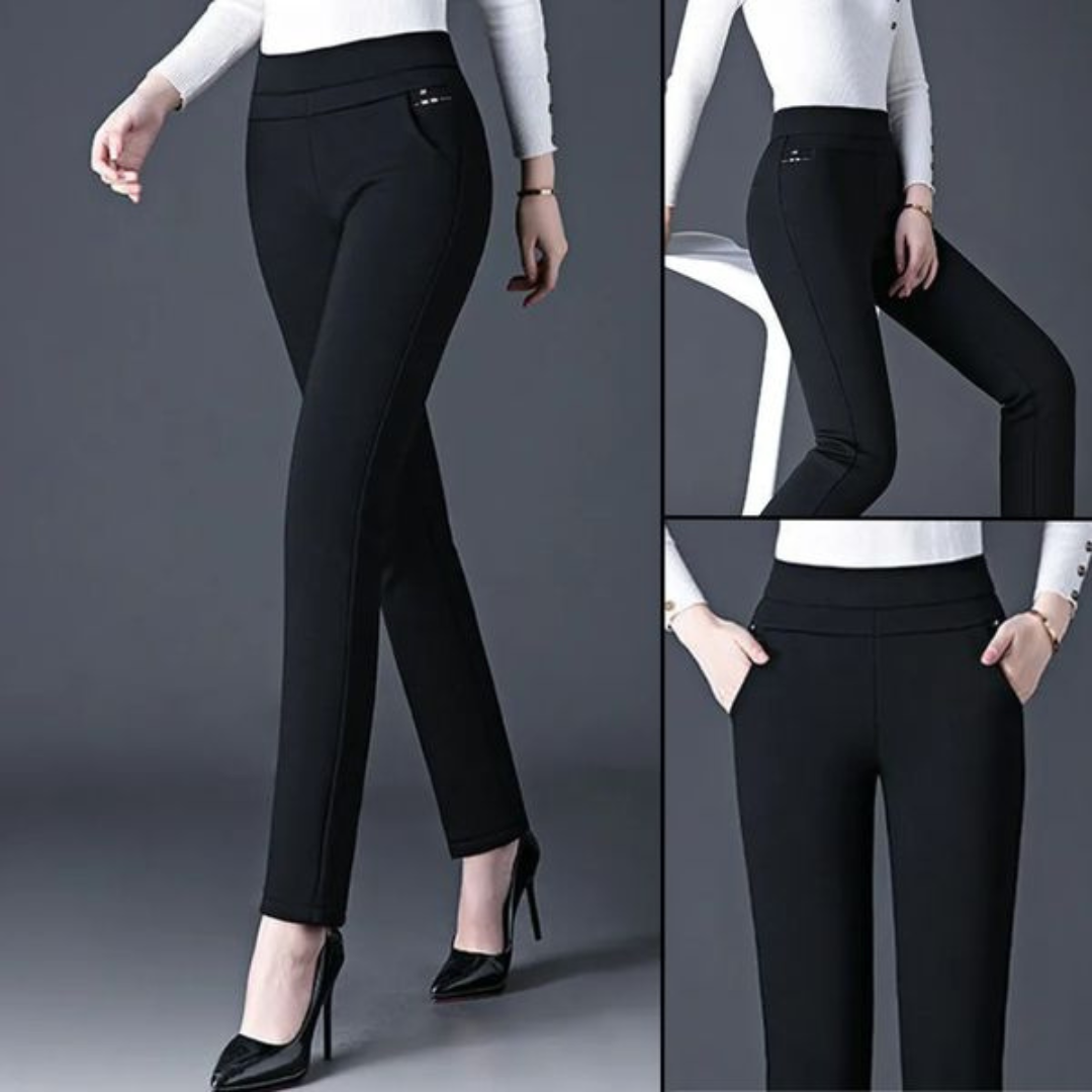 Hochtaillierte Leggings in Stretch-Passform mit Faux-Taschen