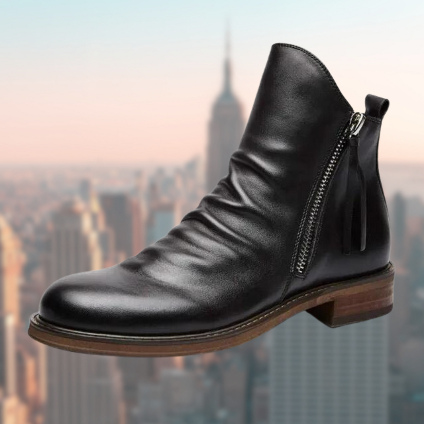 Damenstiefel aus PU Leder mit rutschfester Sohle und elegantem Design