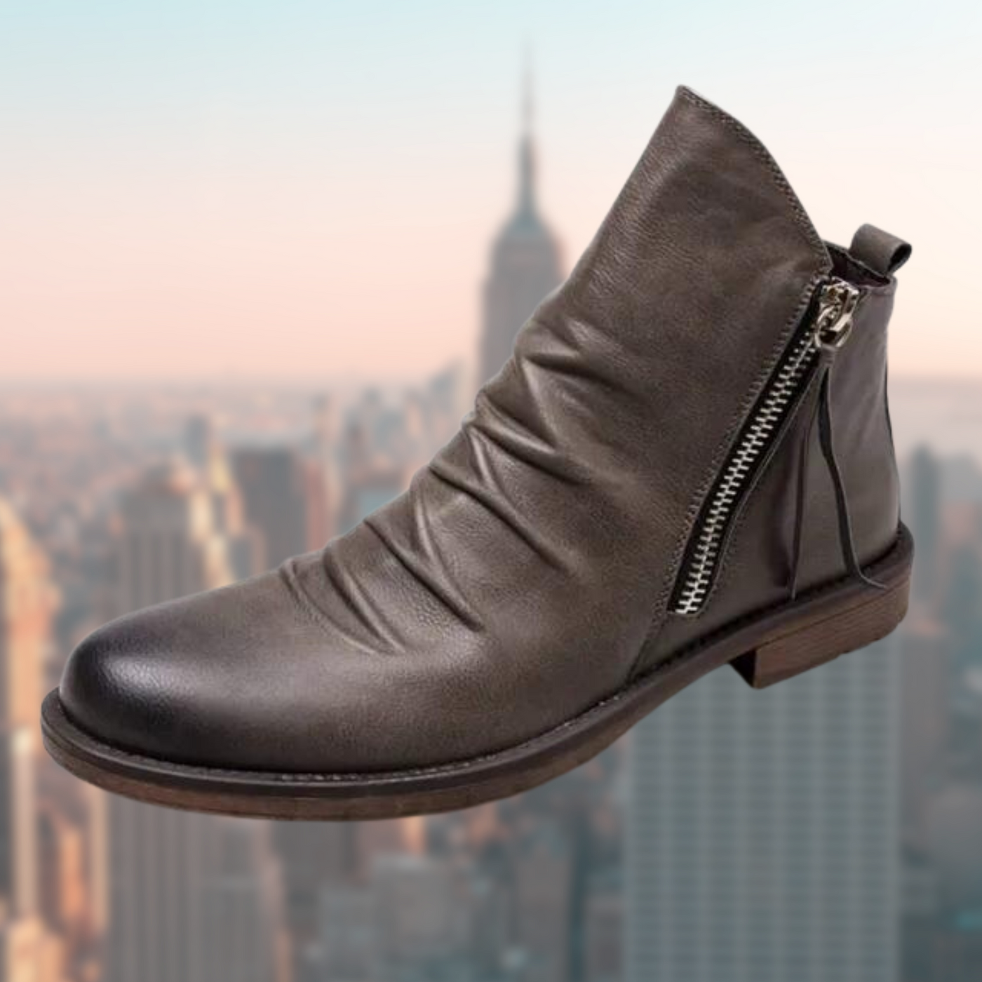 Damenstiefel aus PU Leder mit rutschfester Sohle und elegantem Design