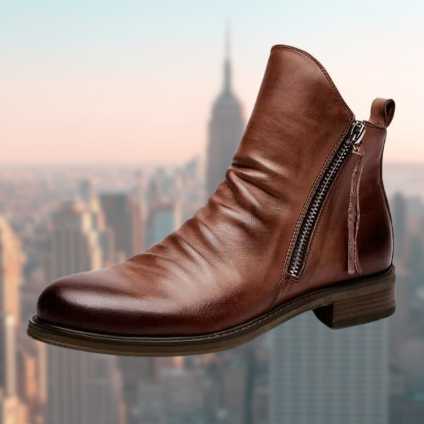 Damenstiefel aus PU Leder mit rutschfester Sohle und elegantem Design