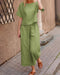 Leichtes Set mit Top und Hose | natürliche Textur | Frisch und bequem