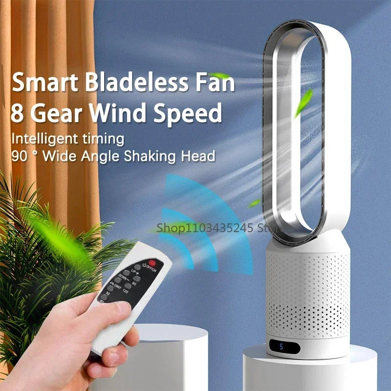 3-in-1 Bladeless Tower Ventilator – Sicher, Leise & Stylisch mit 8 Windstufen & Fernbedienung