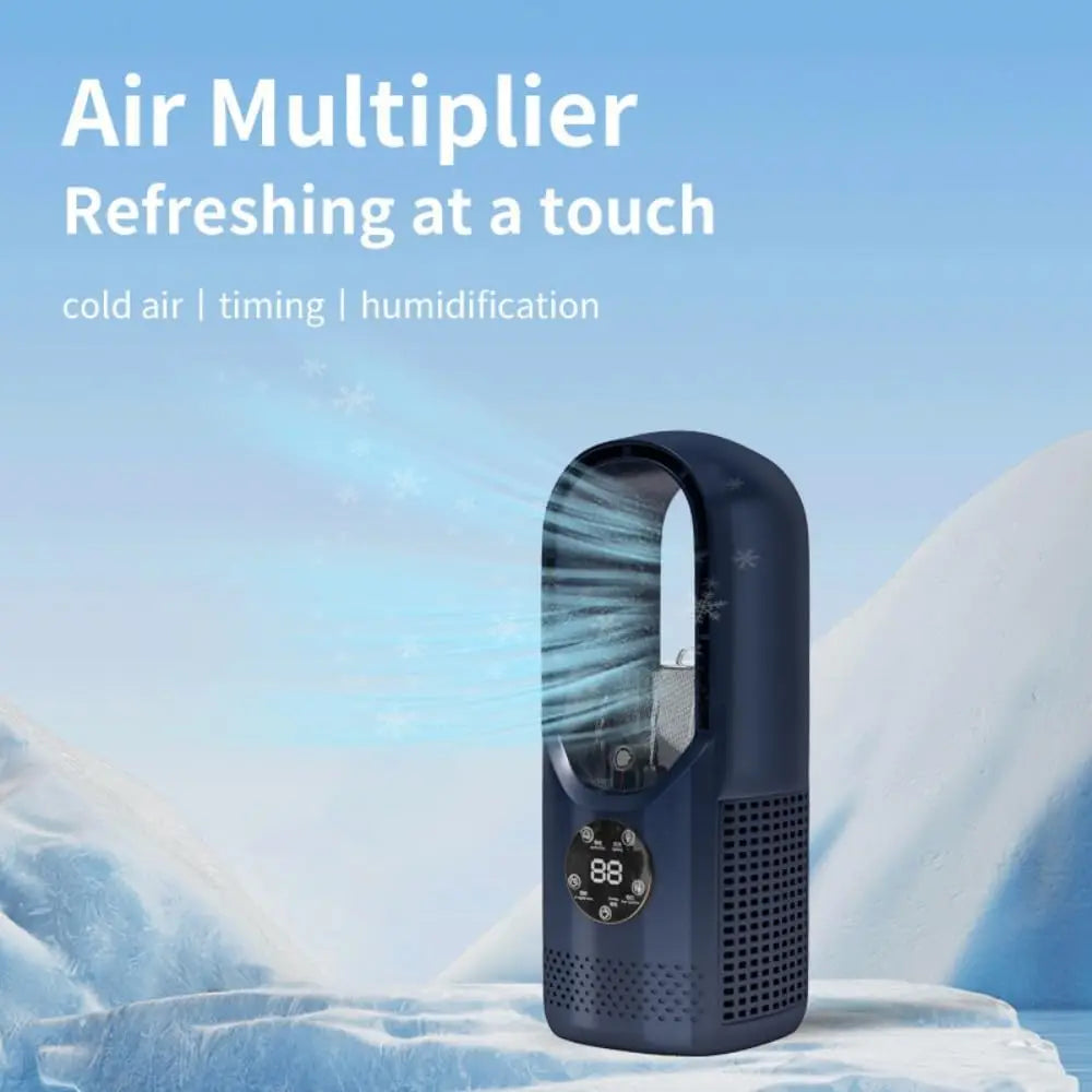 Bladeless Ventilator mit Luftbefeuchter & RGB-Licht – Leise & Kabellos für Zuhause & Reisen