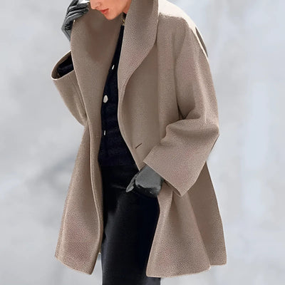 Stylischer langer Wintermantel für Damen mit Knöpfen | Perfekt für kalte Tage