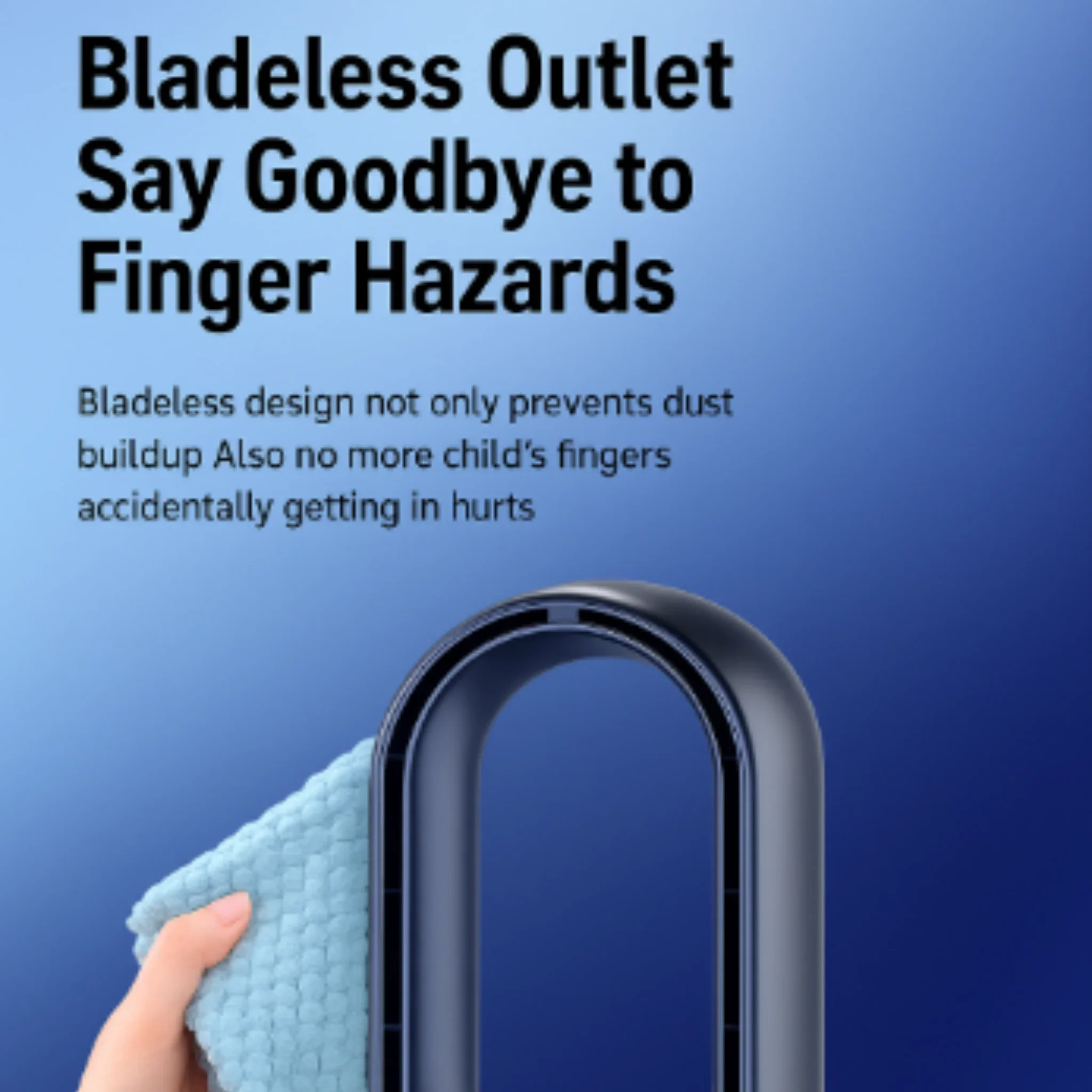 Bladeless Tischventilator mit LED & USB – Leise, Sicher & Kabellos