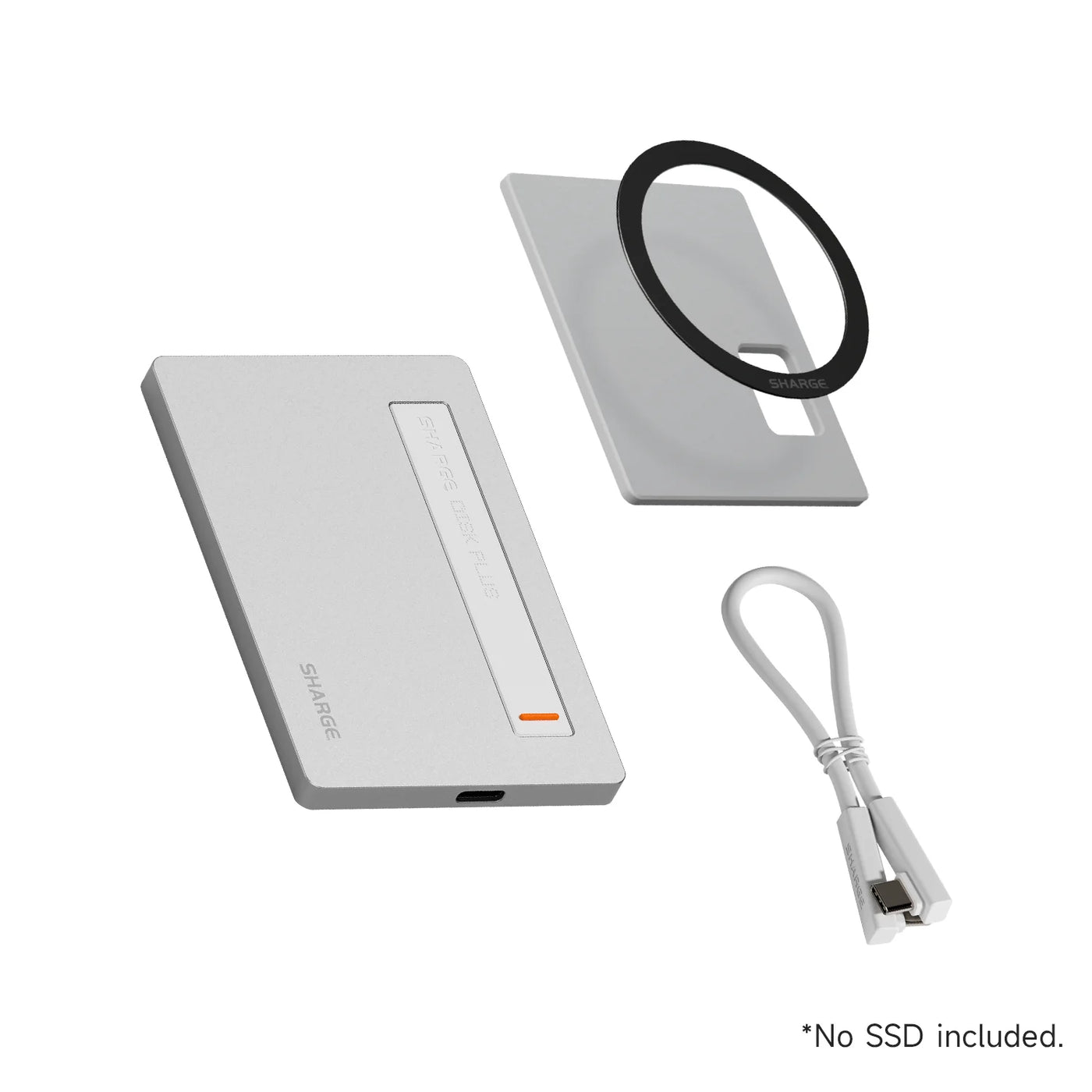 SHARGE Disk Plus M.2 NVMe SSD-kabinett 10Gbps USB-C 3.2 Gen2 (100W PD, kompakt externt SSD-kabinett)