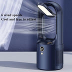 Bladeless Tischventilator mit LED & USB – Leise, Sicher & Kabellos