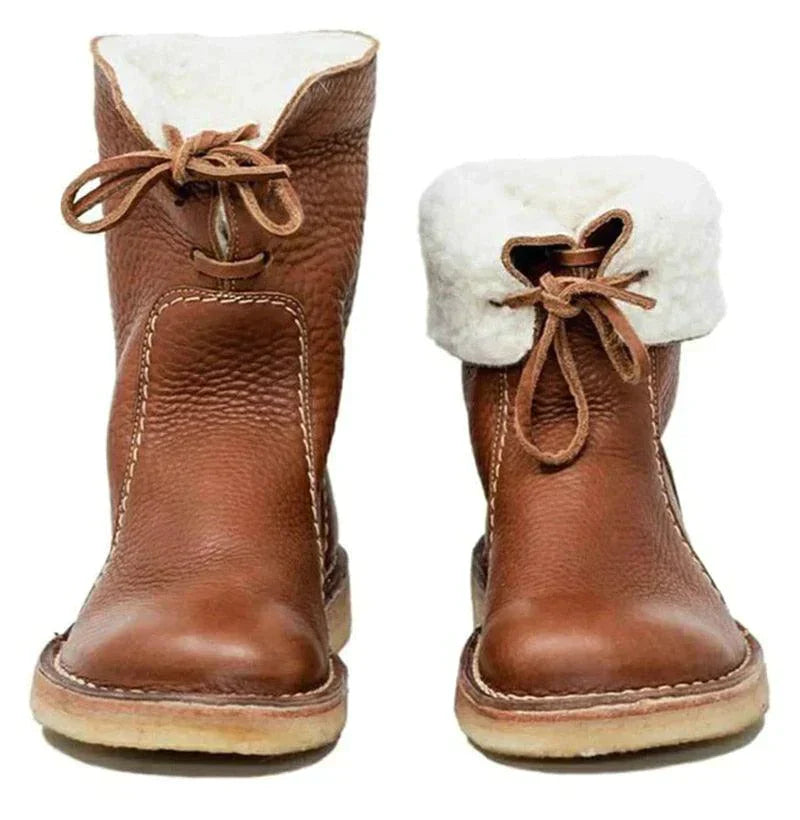 Wasserdichte Damenstiefel aus Fleece mit warmem Wollfutter – ideal für den Winter