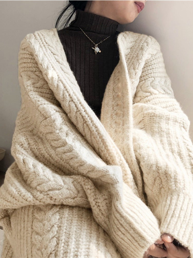 Comfortabel Wolle Lang Damen Weste