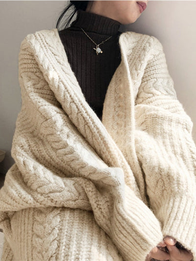 Comfortabel Wolle Lang Damen Weste