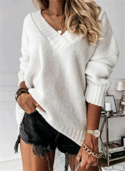 Stylischer Pullover mit V-Ausschnitt für Damen