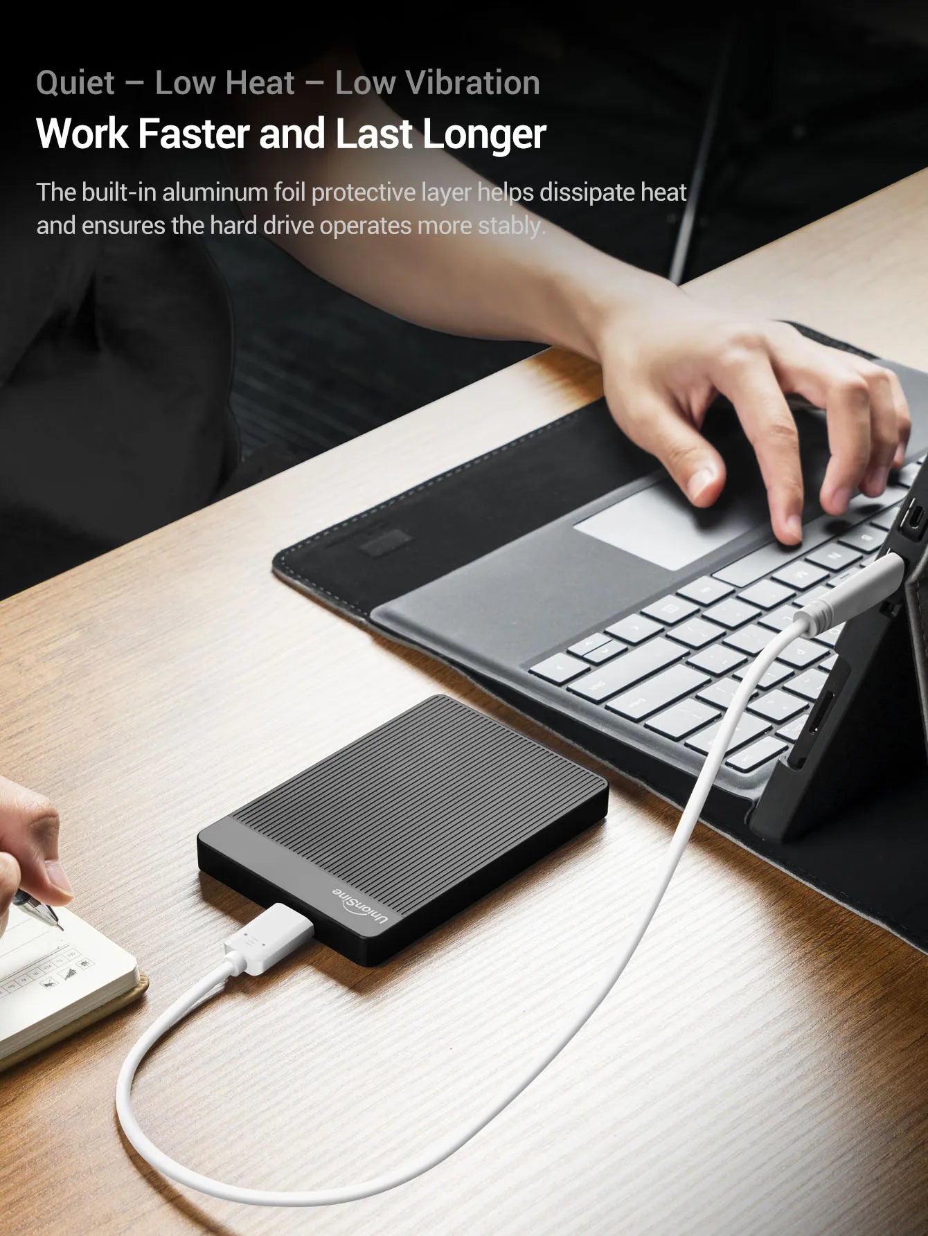 Disco duro externo portátil UnionSine de 2,5" y 1 TB con USB 3.0 (HDD de alta velocidad para PC y consola)