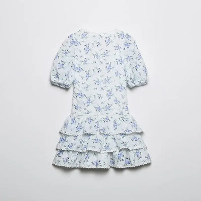 Ravikna | Minikleid mit Blumendruck und Volants