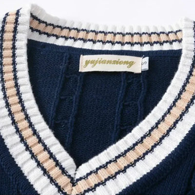 Christof - Herren Strickpullover mit V-Ausschnitt ohne Ärmel