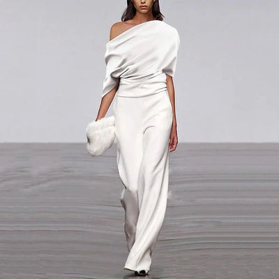 Eleganter Frühlings-Jumpsuit mit einreihigem Ausschnitt