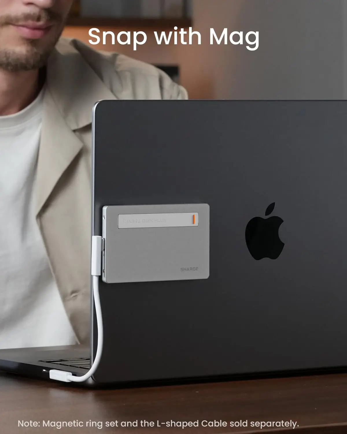 SHARGE Disk Plus M.2 NVMe SSD-kabinett 10Gbps USB-C 3.2 Gen2 (100W PD, kompakt externt SSD-kabinett)