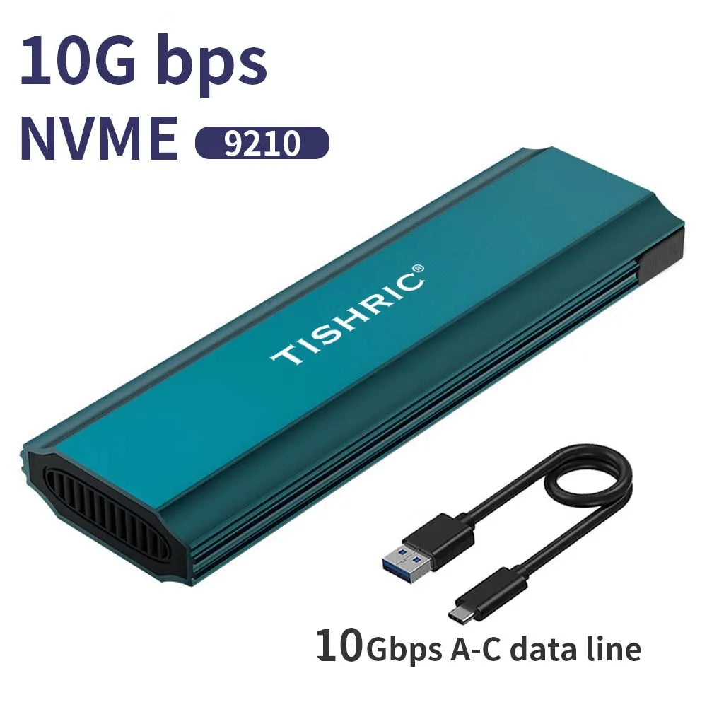 Carcasa SSD externa TISHRIC para juegos, M.2 NVMe/NGFF, USB a Tipo-C (10 Gbps/5 Gbps)