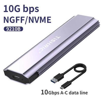 Carcasa SSD externa TISHRIC para juegos, M.2 NVMe/NGFF, USB a Tipo-C (10 Gbps/5 Gbps)