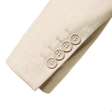Beigefarbener dreiteiliger Herrenanzug im klassischen Stil aus Polyester - für Hochzeit und Business
