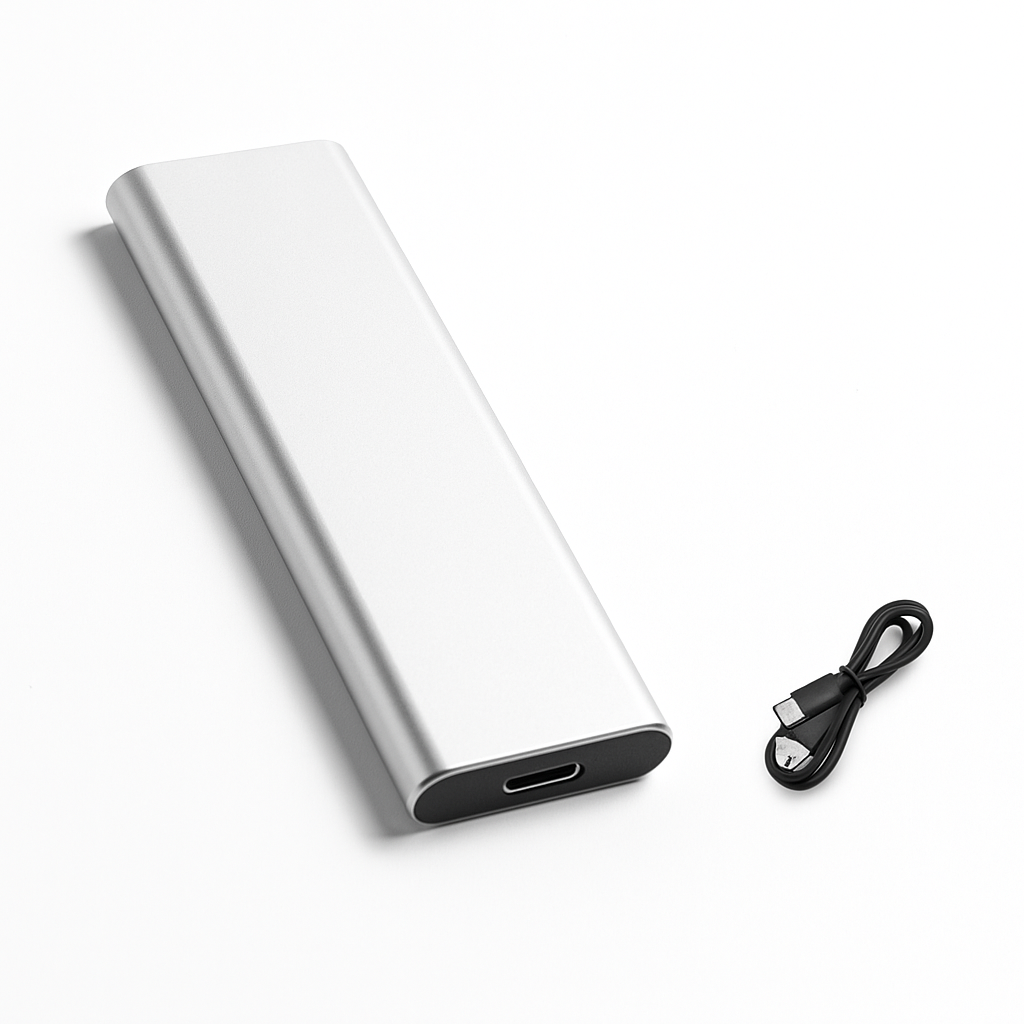 Silver Portable SSD Storage
