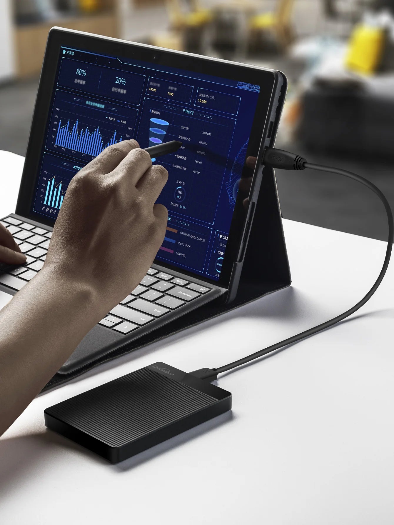 Disco duro externo portátil UnionSine de 2,5" y 1 TB con USB 3.0 (HDD de alta velocidad para PC y consola)