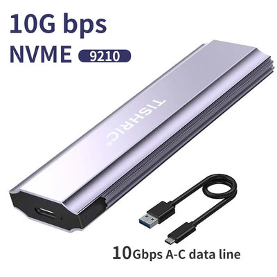 Carcasa SSD externa TISHRIC para juegos, M.2 NVMe/NGFF, USB a Tipo-C (10 Gbps/5 Gbps)
