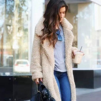 Sietske | Weicher Damen-Fleece-Teddy-Mantel, lang geschnitten