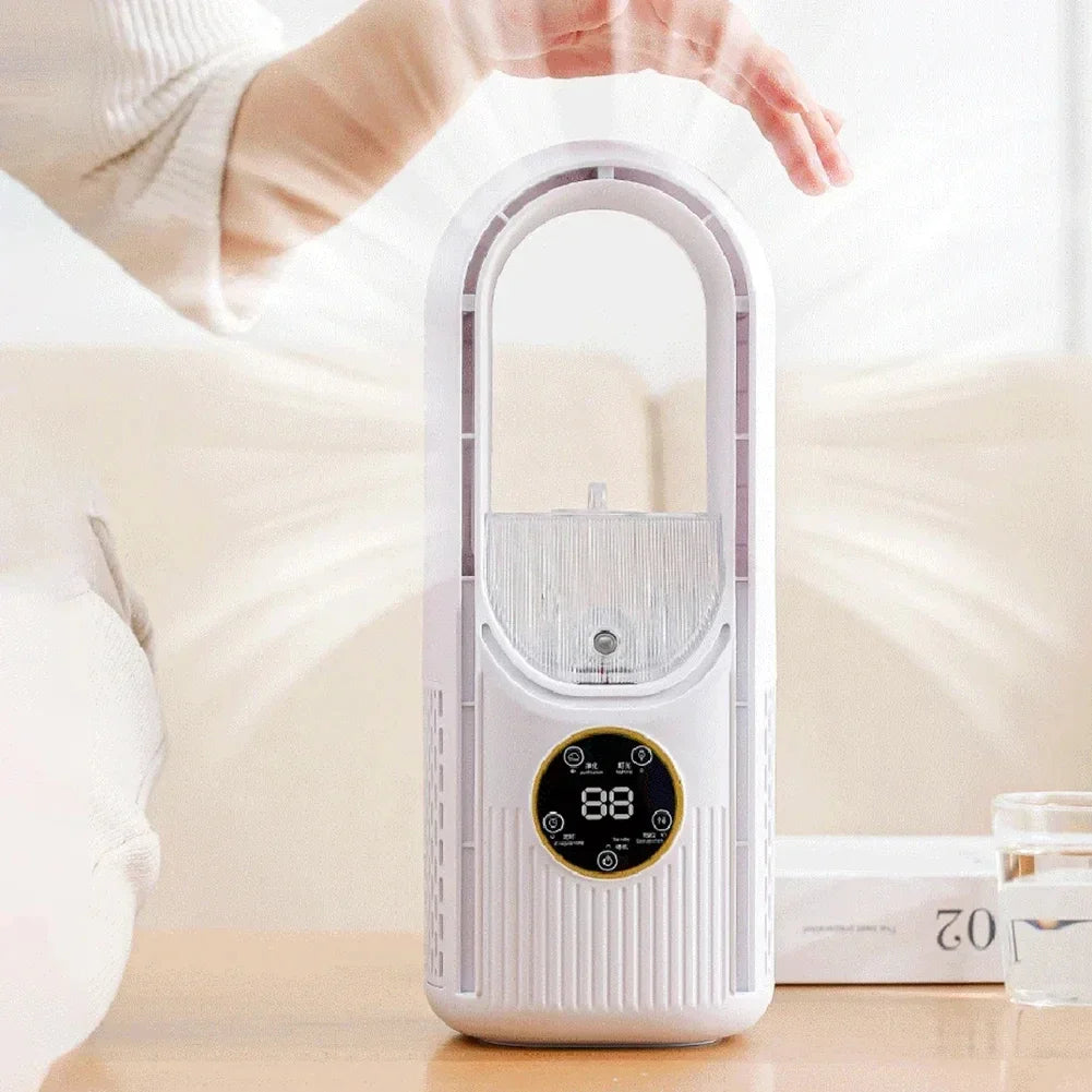 Kabelloser Hand‑und Tischventilator – Bladeless USB Ventilator, Tragbar & Leise