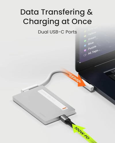SHARGE Disk Plus M.2 NVMe SSD-kabinett 10Gbps USB-C 3.2 Gen2 (100W PD, kompakt externt SSD-kabinett)