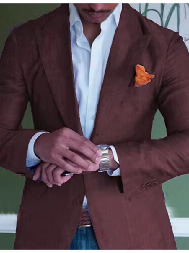 Eleganter natürliche Texturblazer für Männer