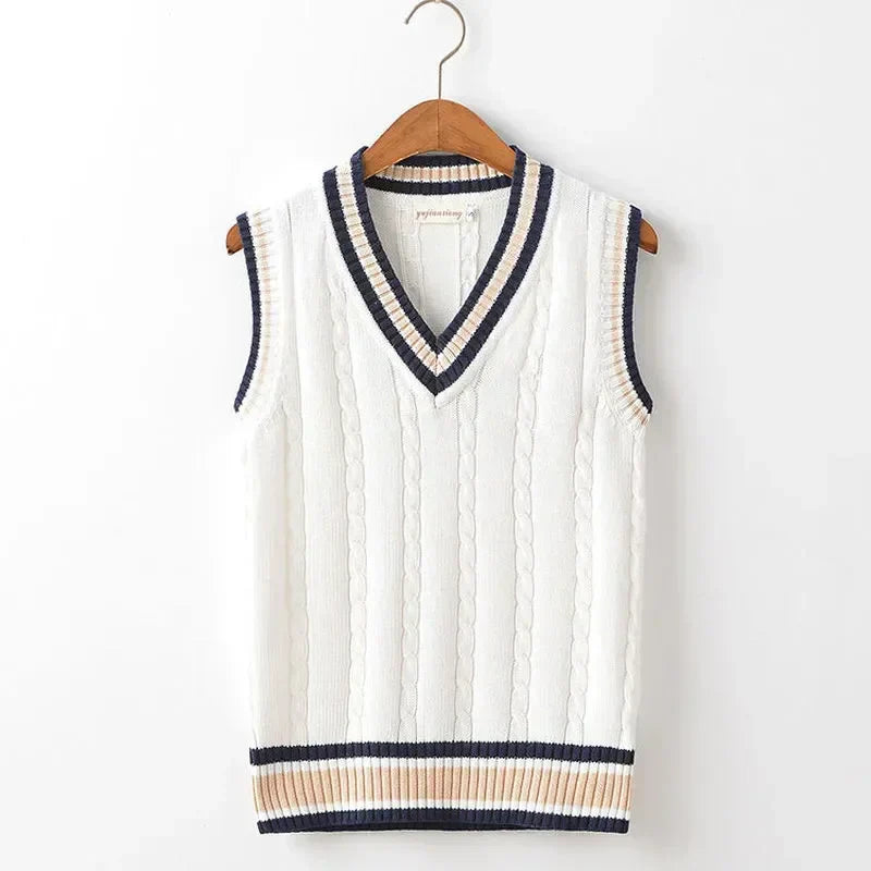 Christof - Herren Strickpullover mit V-Ausschnitt ohne Ärmel