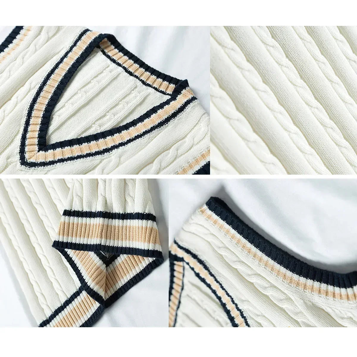 Christof - Herren Strickpullover mit V-Ausschnitt ohne Ärmel