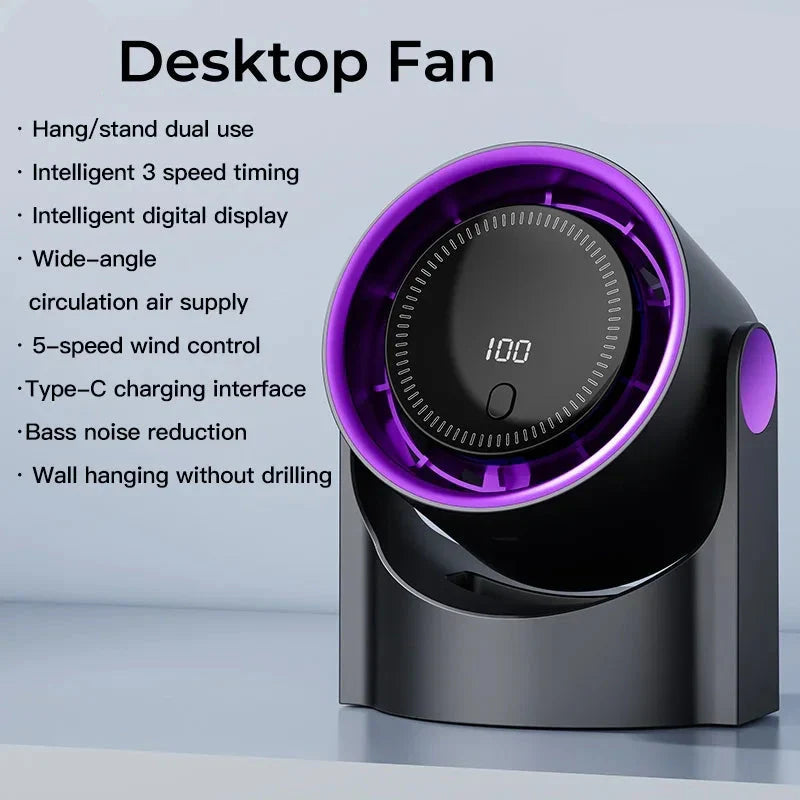 Ultraleiser Tischventilator ohne Rotorblätter – Sicherer & Effizienter Luftkühler für Sommerhitze