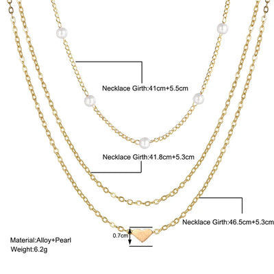 Lily | 3-lagiges Gold- und Silber-Halskettenset mit Herz- oder Kreuzanhänger