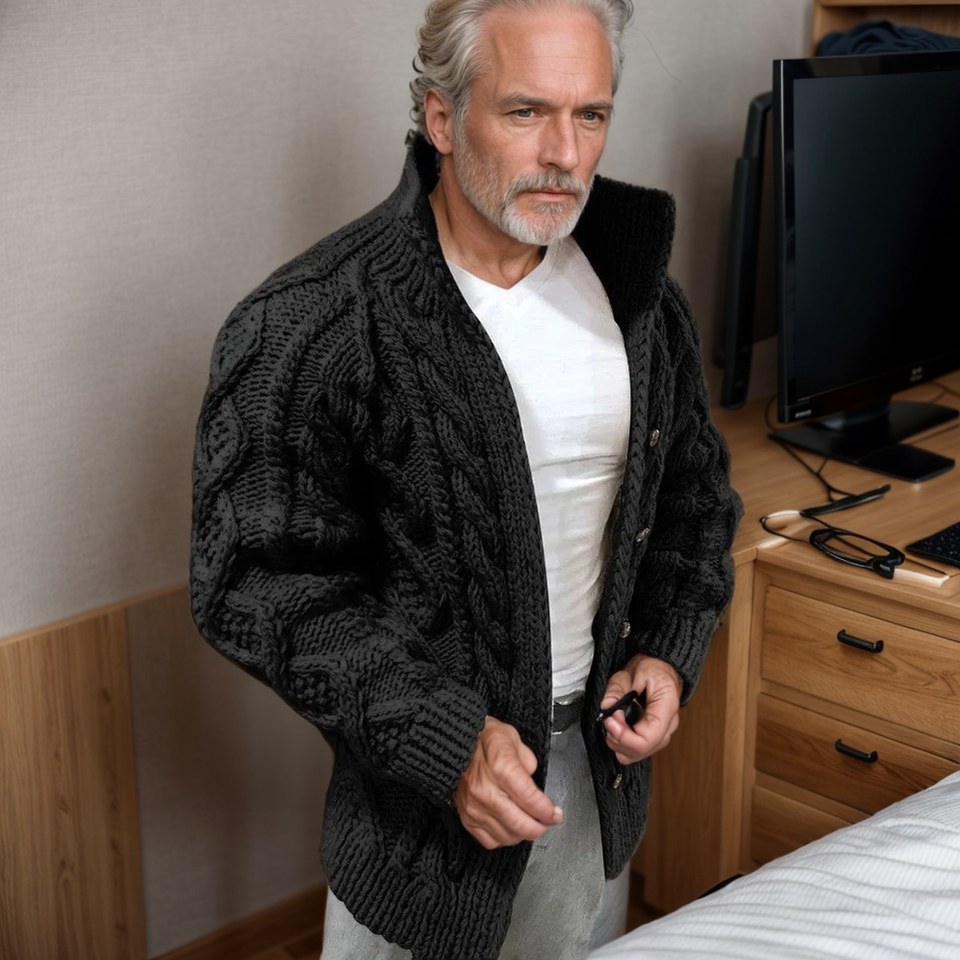 Chunky-Strickjacke für Herren – warm und bequem