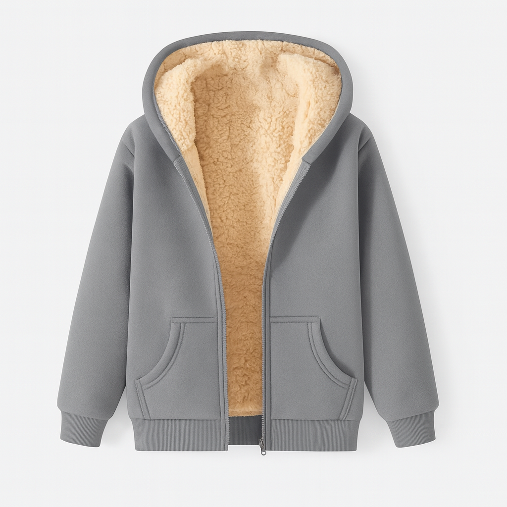 Light Gray fleece hoodie for women