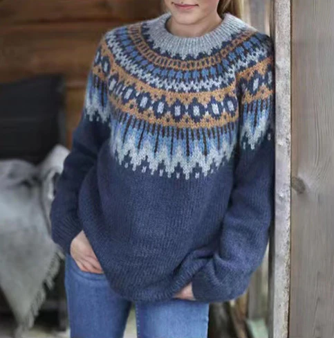 Nordischer Strickpullover für Damen