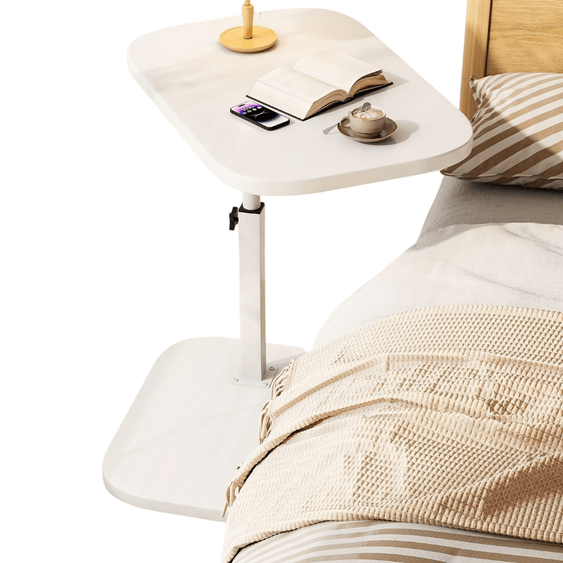 ADJUSTA - Verstellbarer Beistelltisch mit Holzplatte und Metallgestell