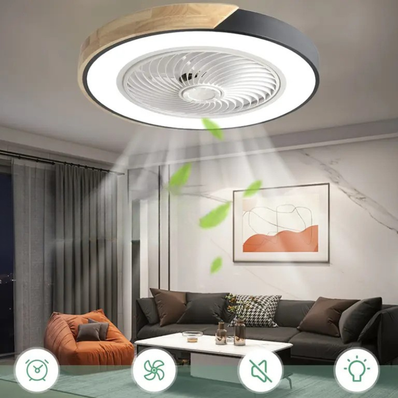 Deckenventilatorlampe - Leise LED-Beleuchtung mit Ventilator und Fernbedienung