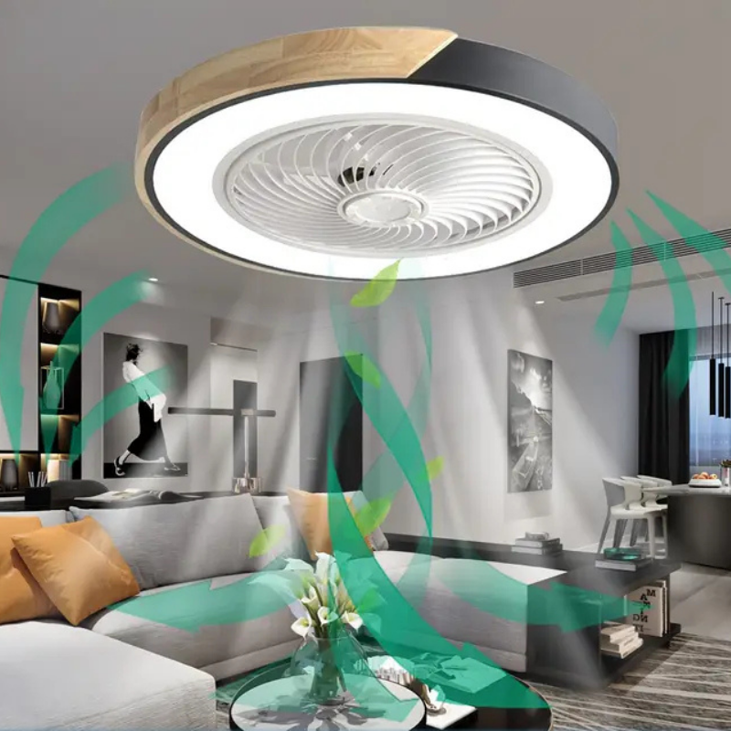 Deckenventilatorlampe - Leise LED-Beleuchtung mit Ventilator und Fernbedienung