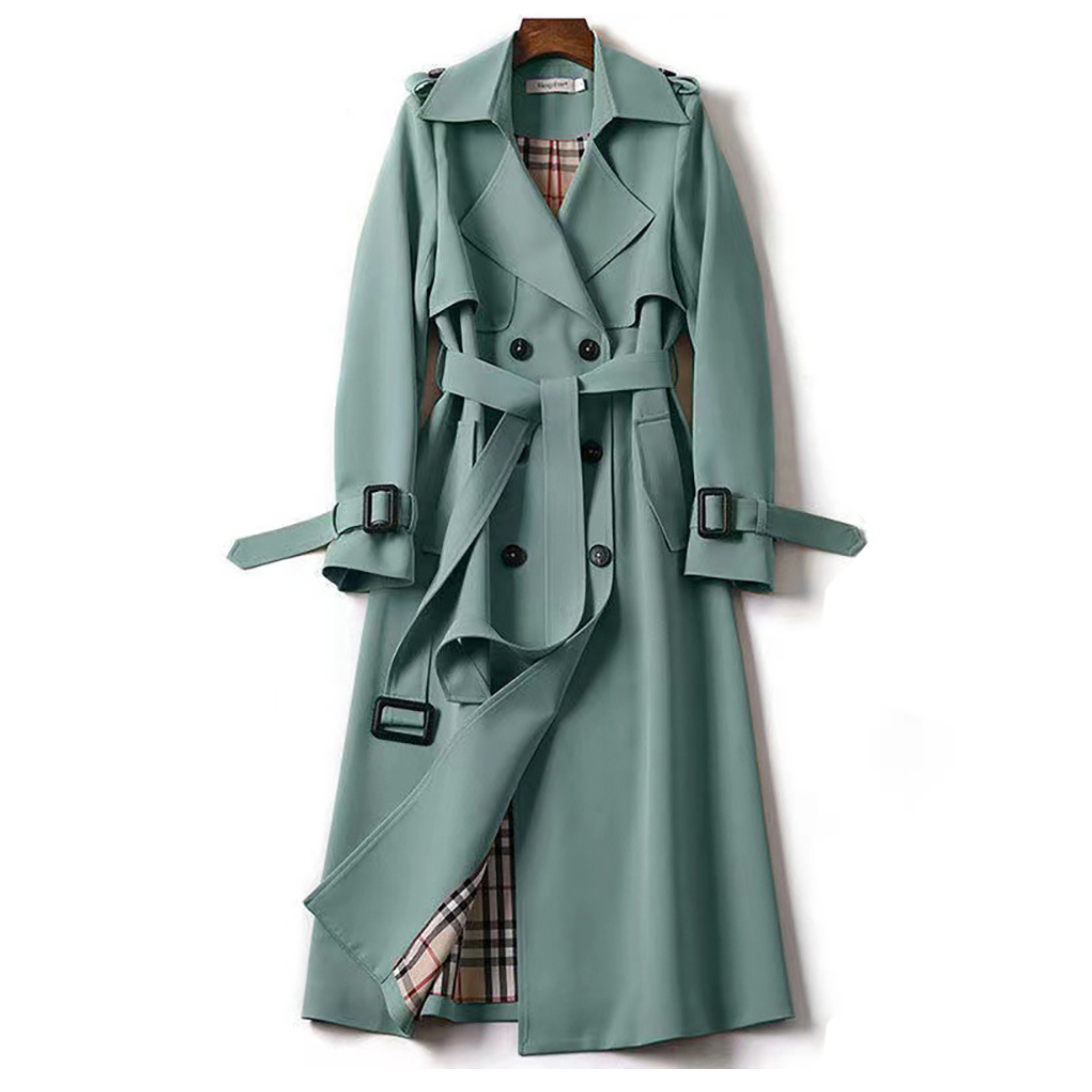 Eleganter langer Trenchcoat mit Gürtel - Must-have für Herbst und Frühling