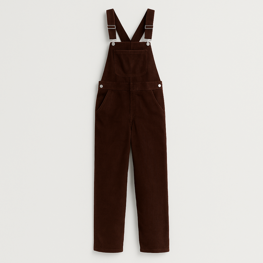Dark Brown Vintage Corduroy Jumpsuit
