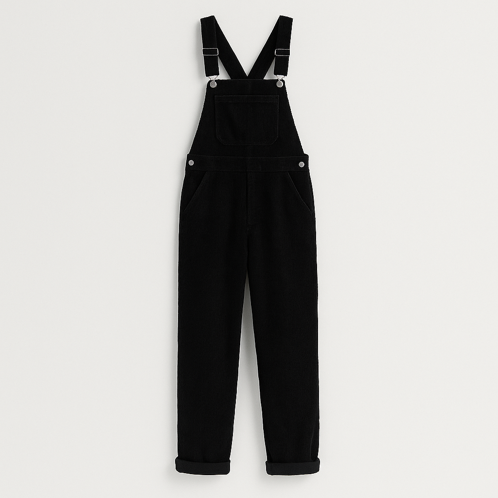 Black Vintage Corduroy Jumpsuit