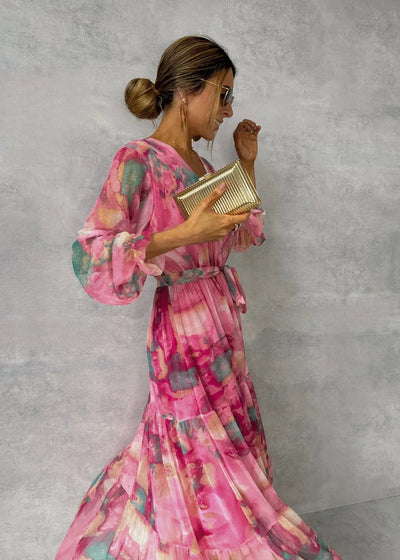Langärmeliges Sommerkleid für Frauen - Moderne Freizeitmode