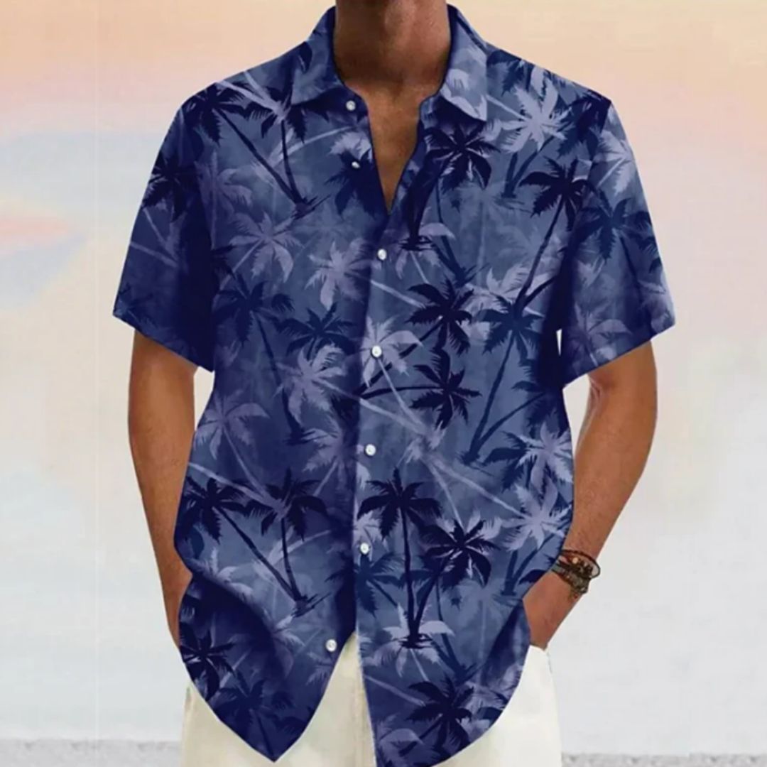Vicente - Luftiges Hemd mit Kokosnuss-Print