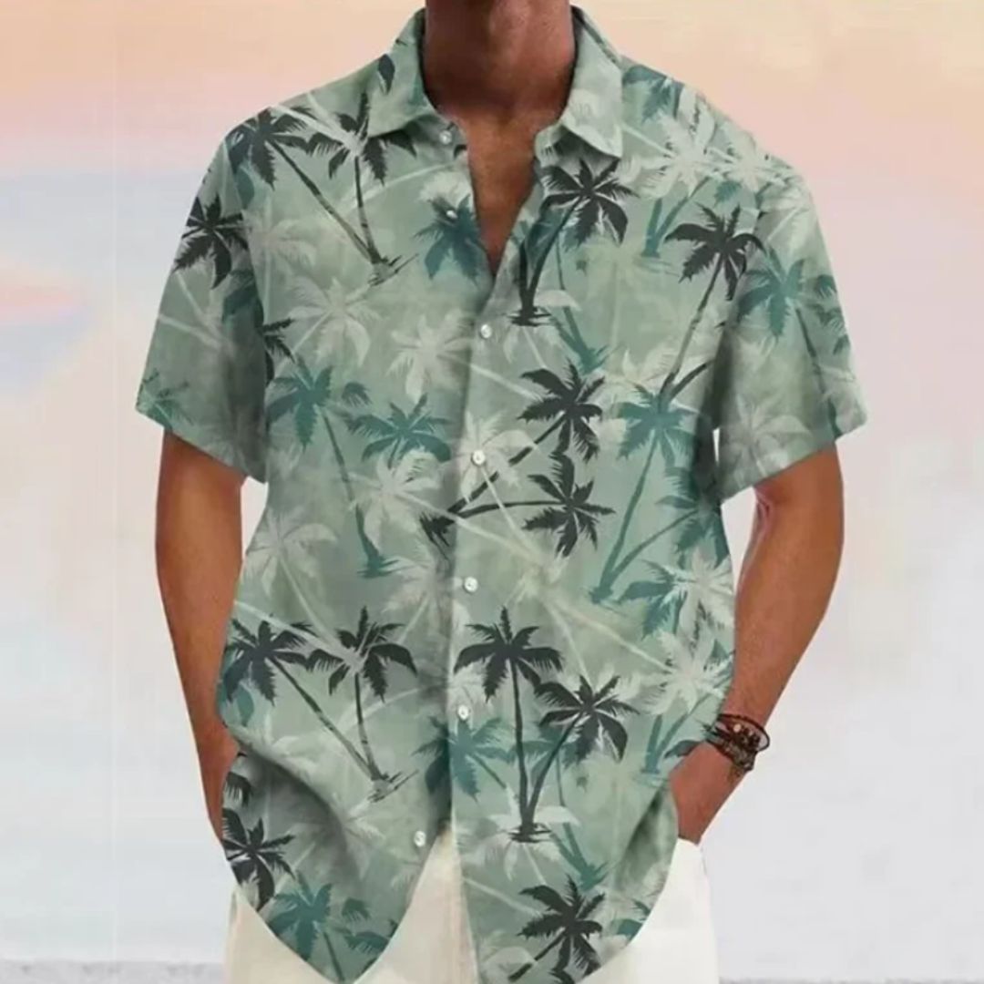 Vicente - Luftiges Hemd mit Kokosnuss-Print