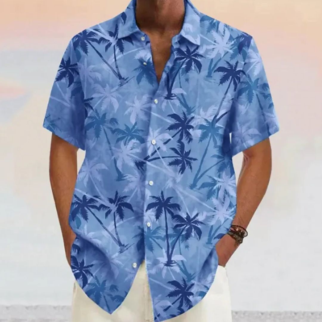 Vicente - Luftiges Hemd mit Kokosnuss-Print