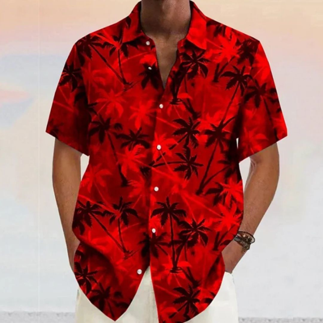 Vicente - Luftiges Hemd mit Kokosnuss-Print